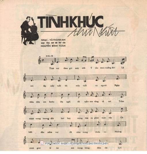 Sheet PDF of Tình Khúc Thứ Nhất