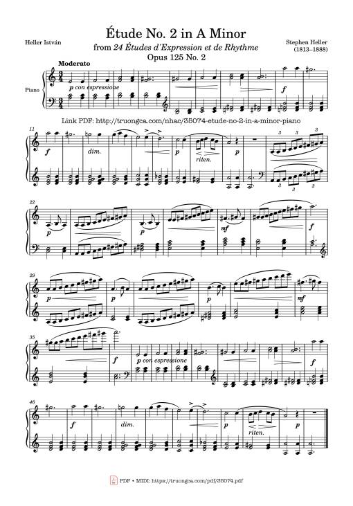 Étude No. 2 in A Minor Piano