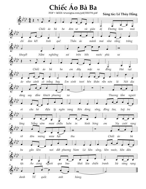Sheet PDF of Chiếc áo bà ba