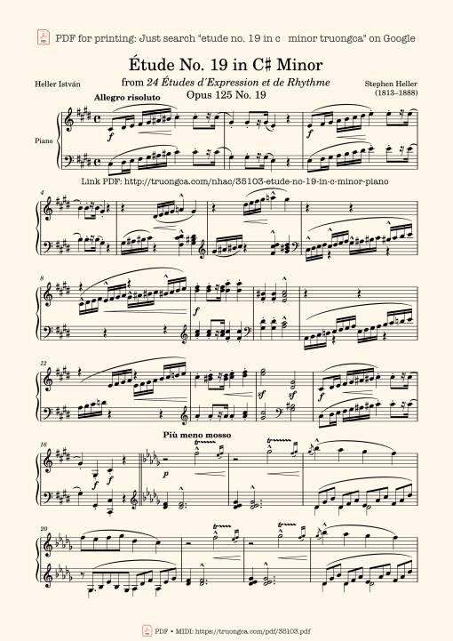 Étude No. 19 in C♯ Minor Piano