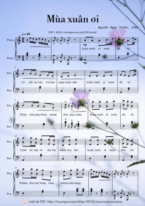 Mùa xuân ơi Piano (bản dễ)
