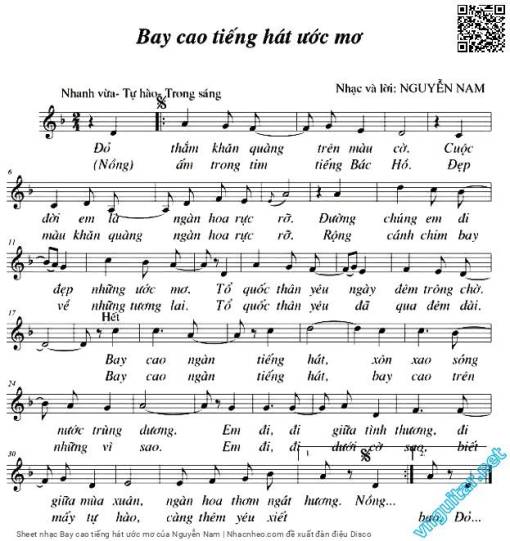 Sheet PDF of Bay cao tiếng hát ước mơ