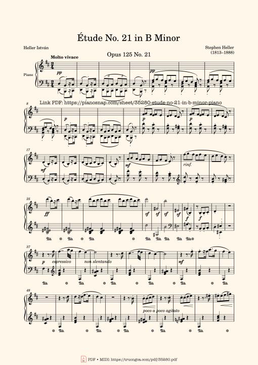 Étude No. 21 in B Minor Piano