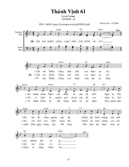 Thánh Vịnh 61, Chúa Nhật 8A Thường Niên