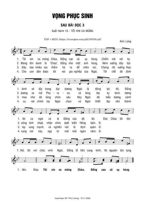 Vọng Phục Sinh Bài 3 (Xh. 15)