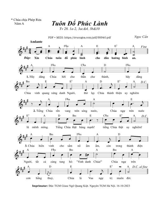 Thánh Vịnh 28, Tuôn Đổ Phúc Lành