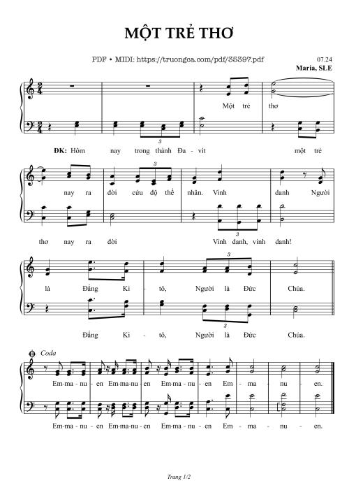 Một Trẻ Thơ - Sr. Maria, Sle