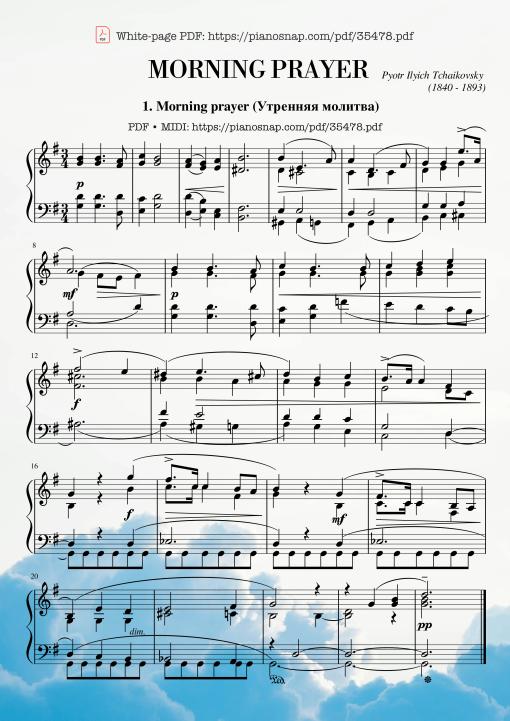 Tchaikovsky Morning prayer Piano