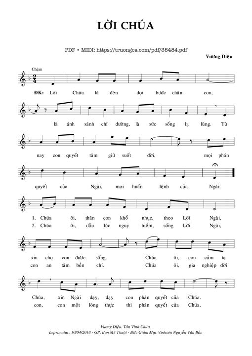 Lời Chúa - Vương Diệu