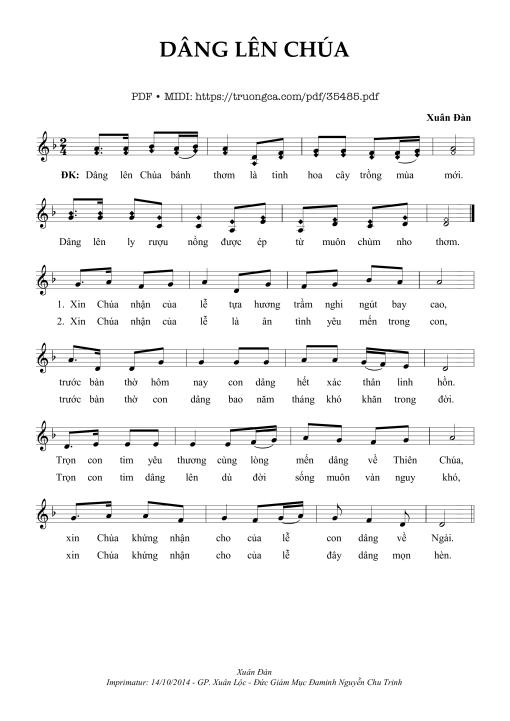 Dâng Lên Chúa - Xuân Đàn