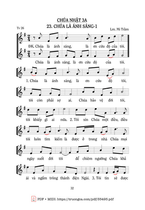 Thánh Vịnh 26, Chúa Là Ánh Sáng 1