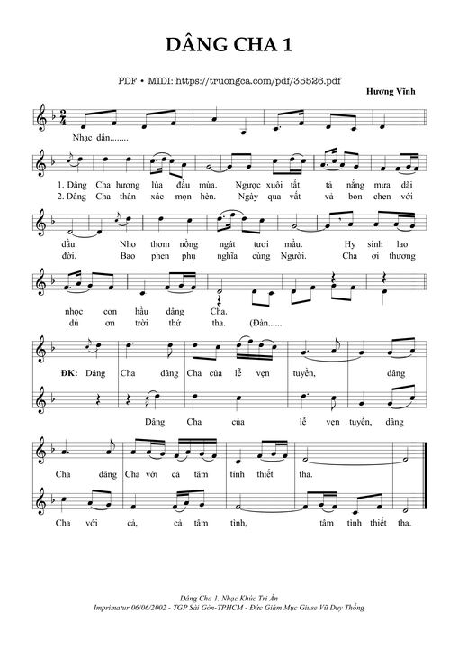 Dâng Cha 1 - Hương Vĩnh