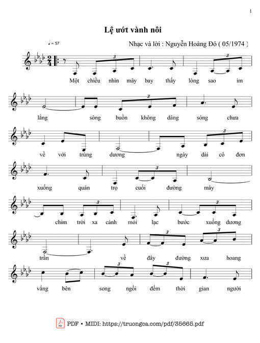 Sheet PDF of Lệ ướt vành nôi