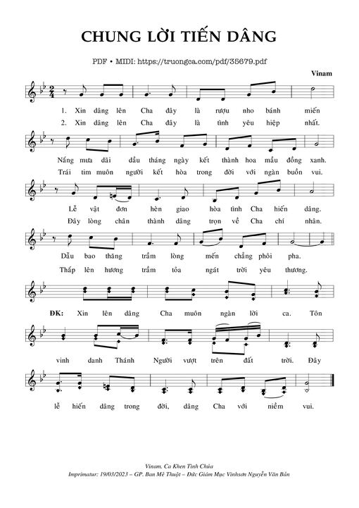 Chung Lời Tiến Dâng