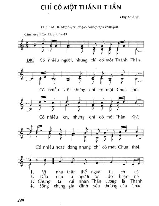 Chỉ Có Một Thánh Thần