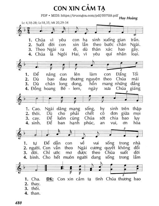 Con Xin Cảm Tạ - Huy Hoàng