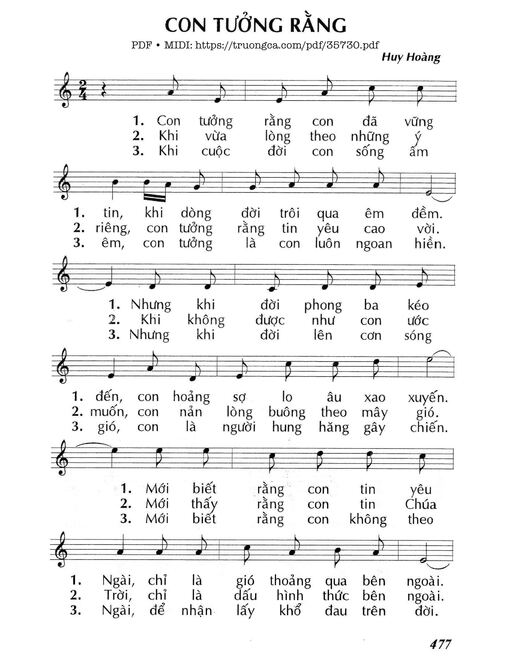 Con Tưởng Rằng - Huy Hoàng