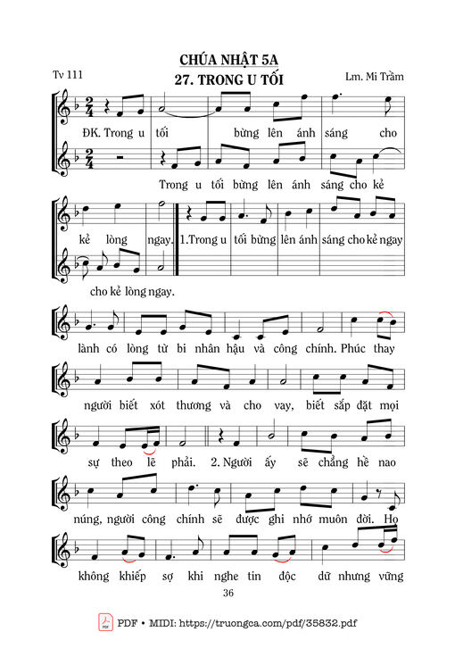 Thánh Vịnh 111, Trong U Tối