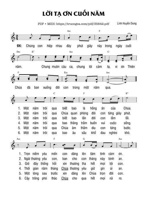 Lời Tạ Ơn Cuối Năm