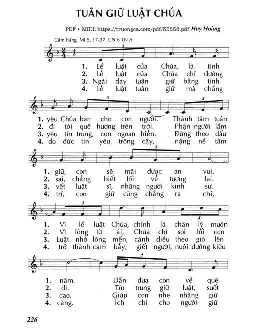 Tuân Giữ Luật Chúa (Cn6 Tna)