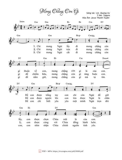 Sheet PDF of Mong chẳng còn gì