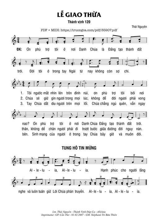 Thánh Vịnh 120, Lễ Giao Thừa