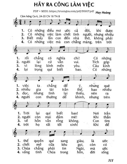 Hãy Ra Công Làm Việc (Cn18 Tnb)