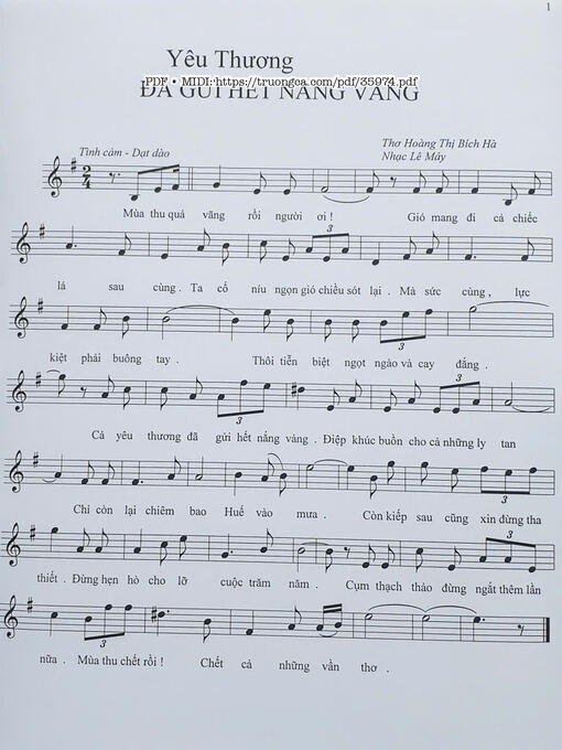 Yêu thương đã gửi hết nắng vàng