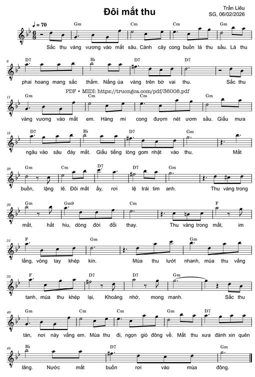 Đôi mắt thu - Trần Liêu