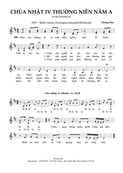 Chúa Nhật 4 Thường Niên Năm A (Tv 145)