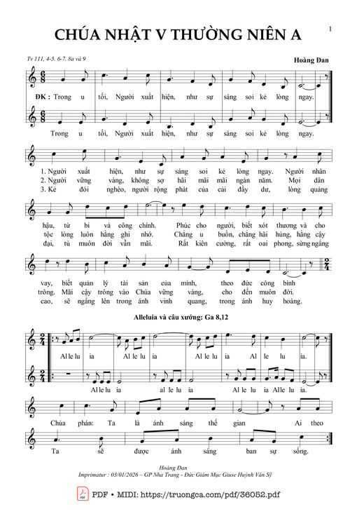 Chúa Nhật 5 Thường Niên A (Tv 111)