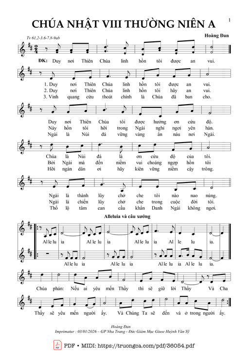 Chúa Nhật 8 Thường Niên A (Tv 61)