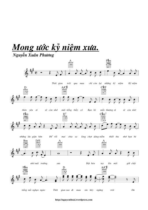 Sheet PDF of Mong ước kỷ niệm xưa - Xin hãy tin em OST
