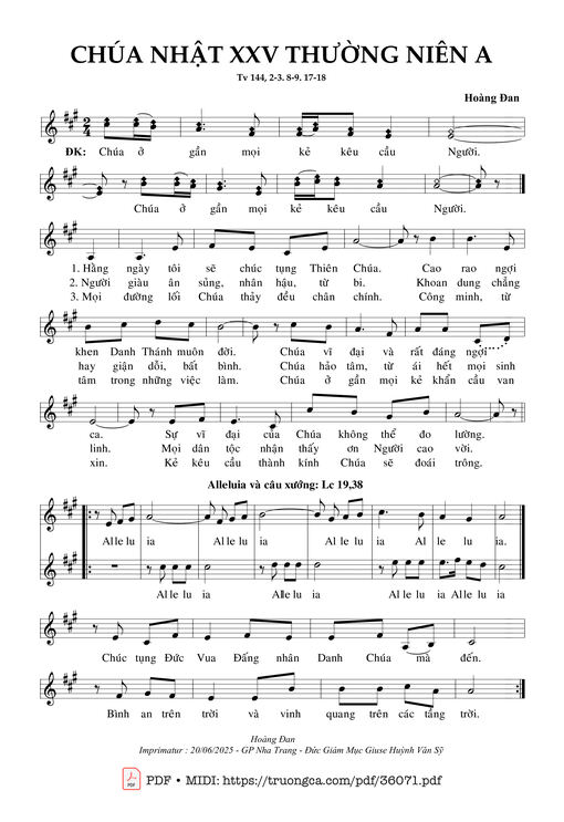Chúa Nhật 25 Thường Niên A (Tv 144)