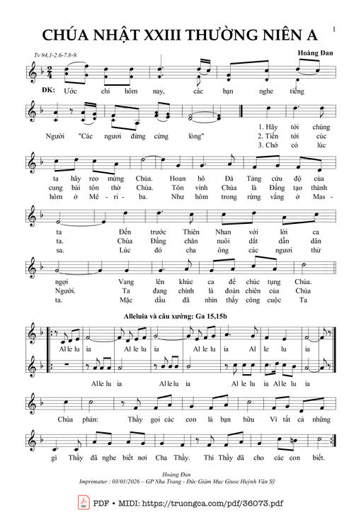 Chúa Nhật 23 Thường Niên A (Tv 94)