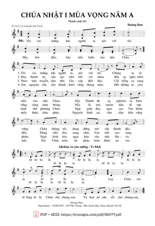 Chúa Nhật 1 Mùa Vọng Năm A (Tv 121)