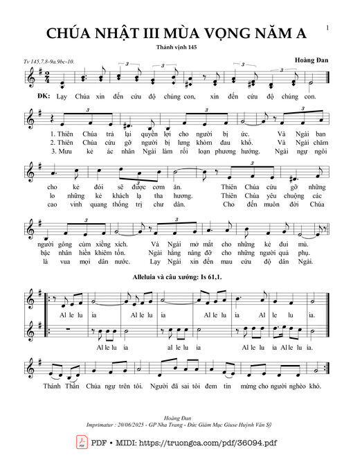 Chúa Nhật 3 Mùa Vọng Năm A (Tv 145)
