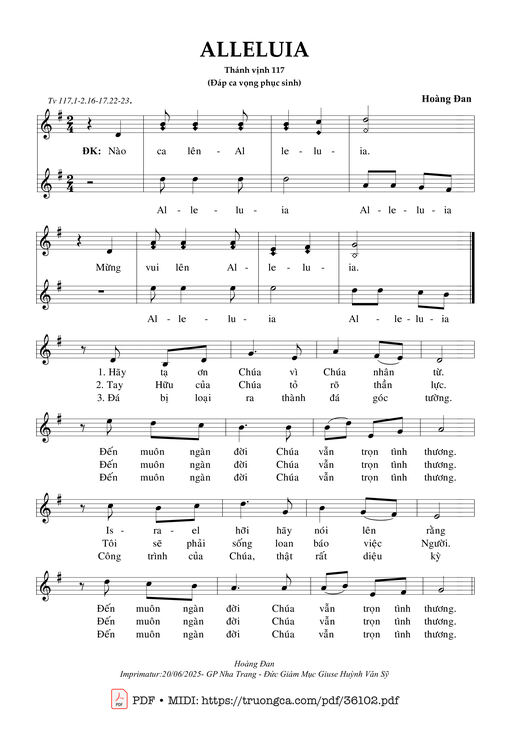 Alleluia (Tv 117, Đáp Ca Vọng Phục Sinh)