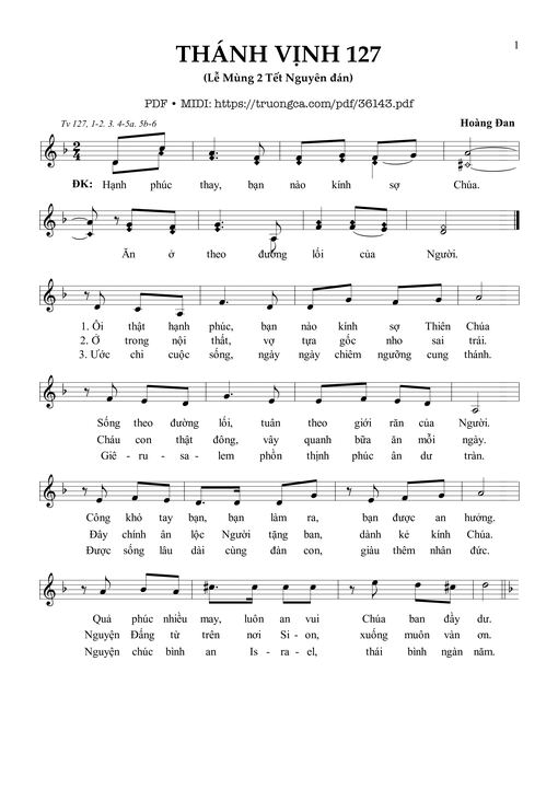 Thánh Vịnh 127 (Lễ Mùng 2 Tết Nguyên Đán)