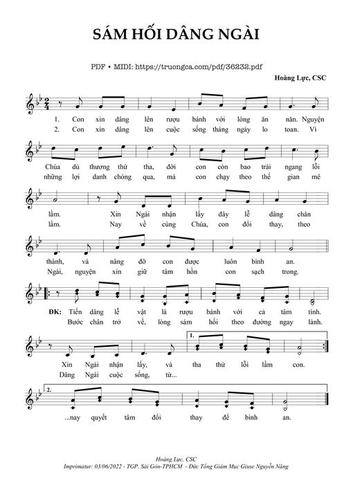 Sám Hối Dâng Ngài