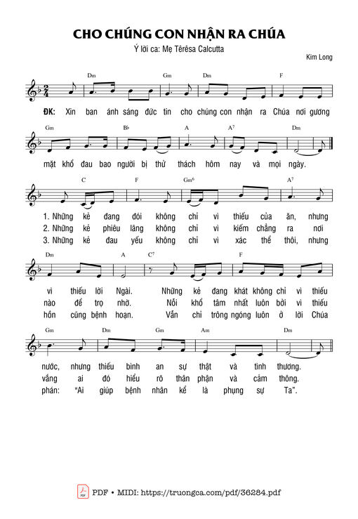 Cho Chúng Con Nhận Ra Chúa