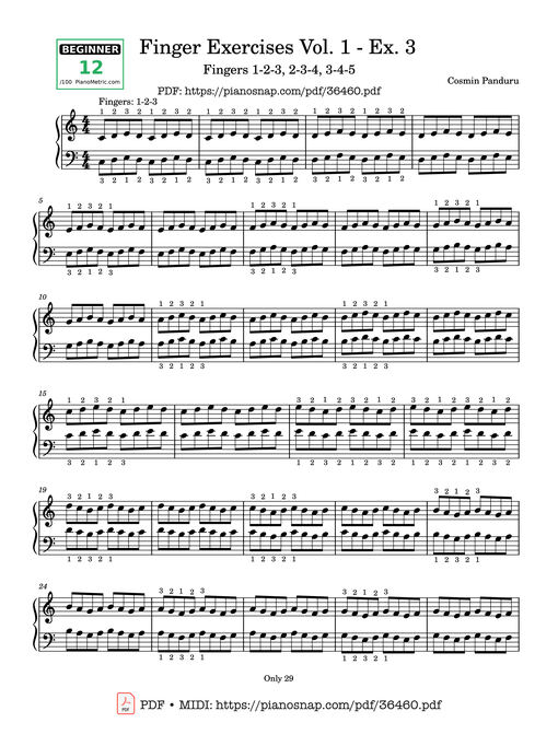 Finger Exercises Vol. 1 - Ex. 3 Piano