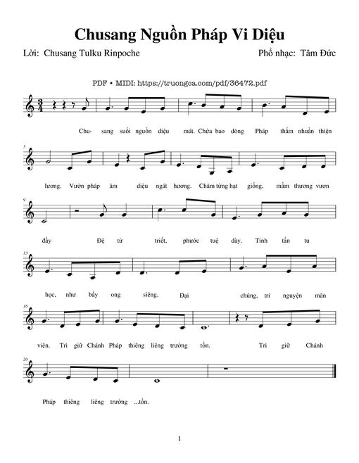Sheet PDF of Chusang nguồn pháp vi diệu