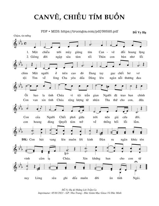 Canvê, Chiều Tím Buồn