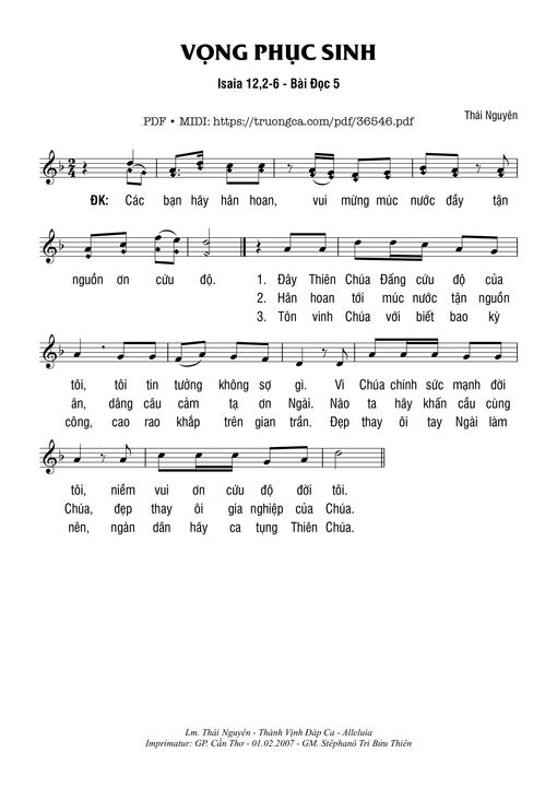 Thánh Vịnh 29, Vọng Phục Sinh - Bài Đọc 4