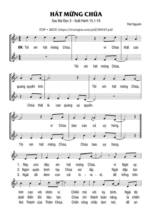 Hát Mừng Chúa - Bài Đọc 3 (Xh. 15)