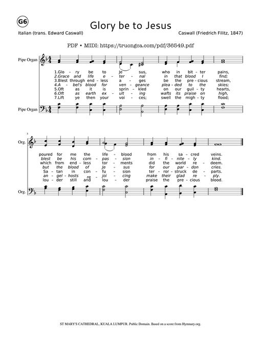 Glory be to Jesus - Caswall