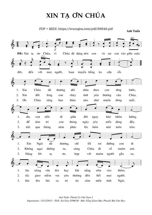 Xin Tạ Ơn Chúa - Anh Tuấn