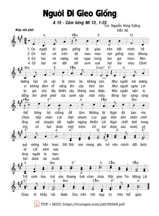 Sheet PDF of Người Đi Gieo Giống