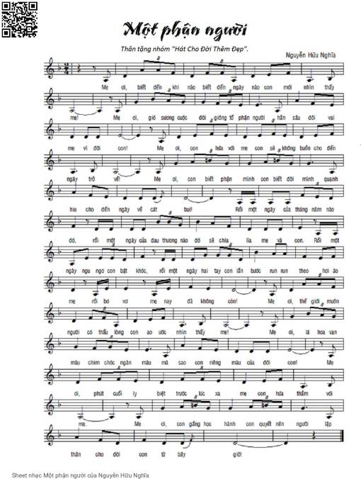Sheet PDF of Một phận người